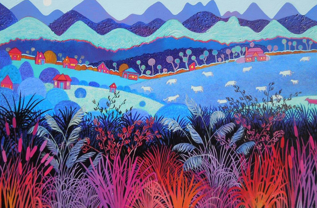 cows - twilight and flame