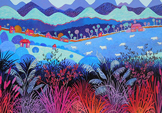 cows - twilight and flame